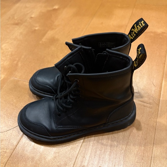 Dr. martens Airwair boots back laced up zipper combat black womens 5 - Picture 2 of 8